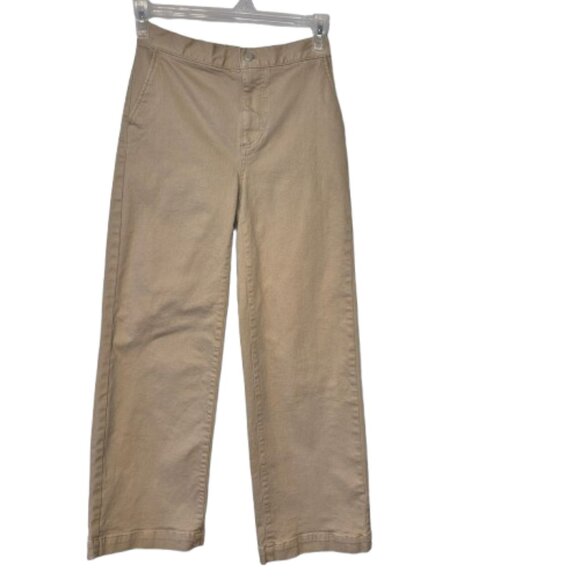 Oak & Fort Twill Wide Leg Pants in Trench Coat Colour Size Medium - Picture 1 of 9